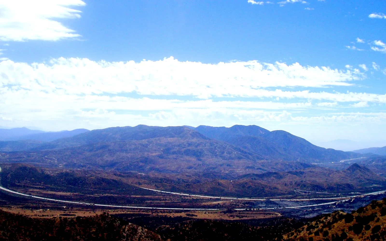 Scenic view of Cajon Pass showing the mountain gateway to San Bernardino National Forest